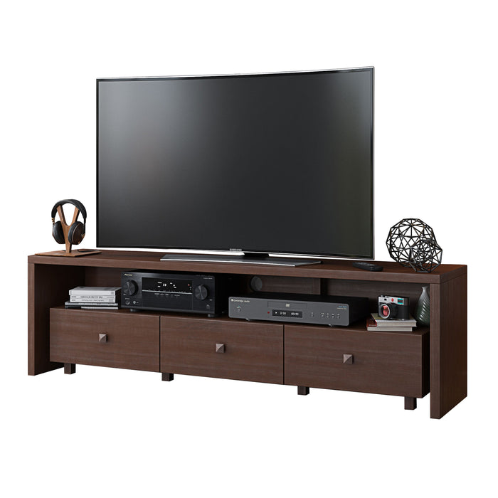 Hickory (3-Drawers 3-Shelves) Wood TV Stand