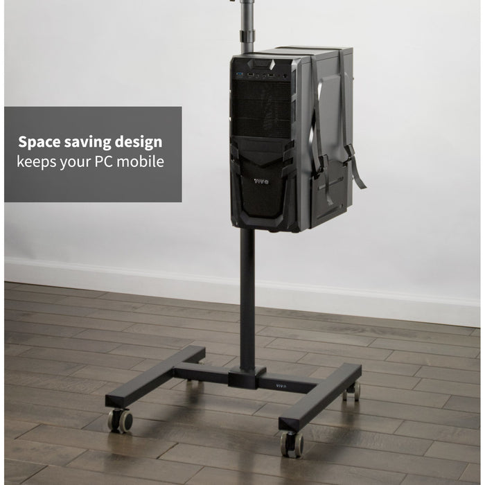 Black Adjustable Computer Mobile Cart