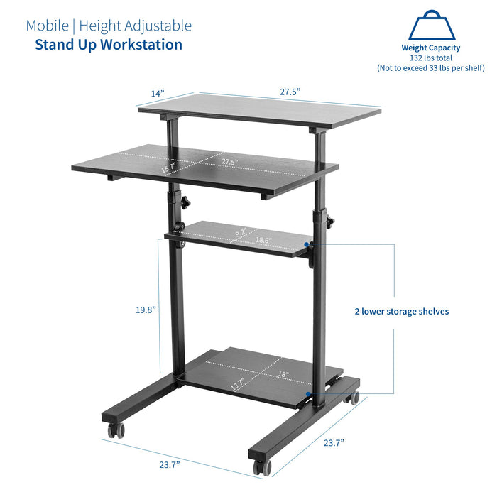 Mobile Height Adjustable Presentation Cart