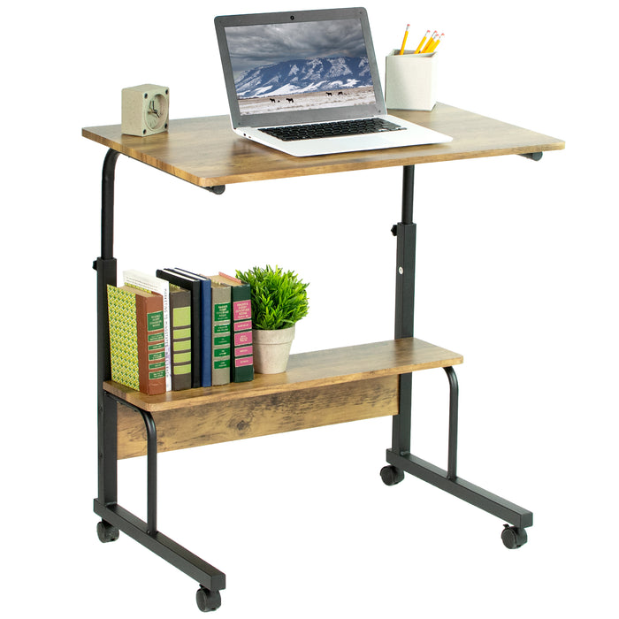 Writing Table with Storage Shelf Mobile Laptop Desk