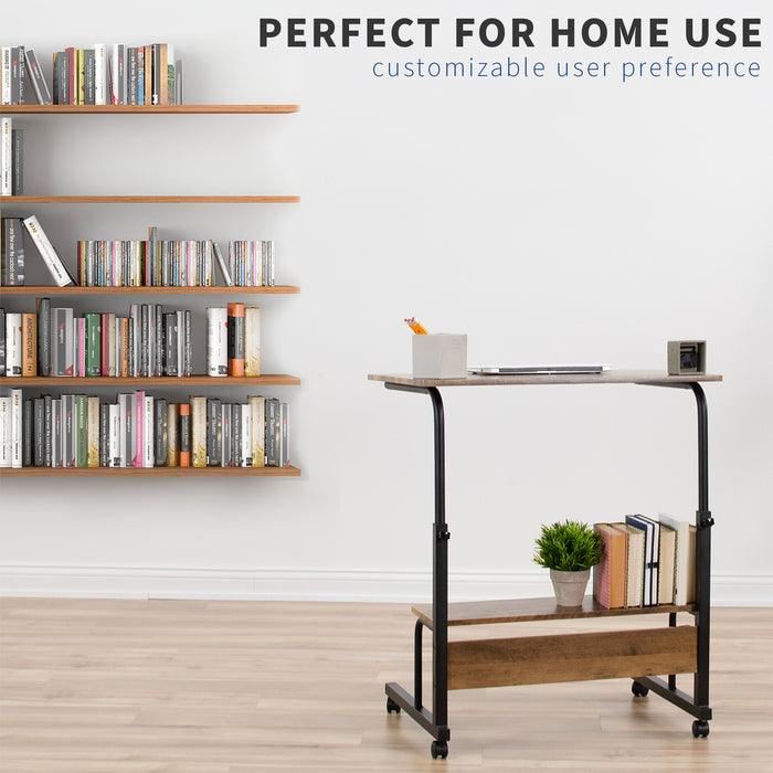 Writing Table with Storage Shelf Mobile Laptop Desk