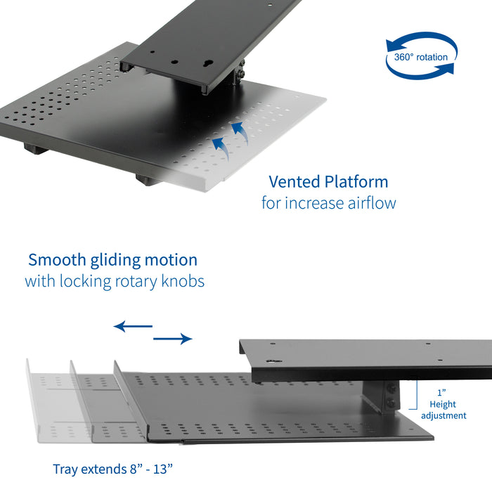 Sliding Laptop Tray Under Desk Mount