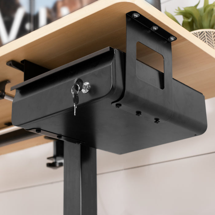Lockable Pull-Out Drawer for Office Desk
