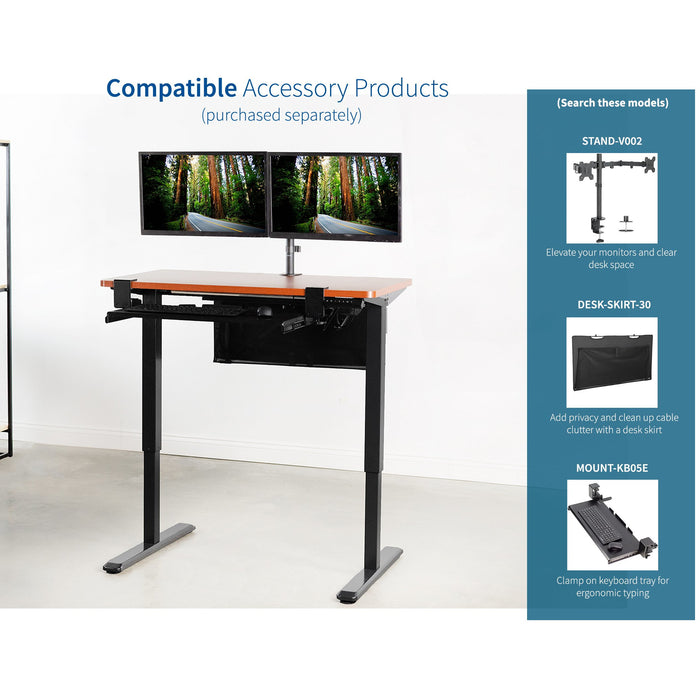 Standing Desk Preset Memory with Black Base (43" x 23")