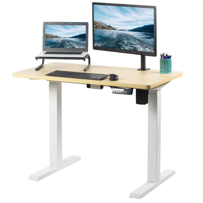 Standing Desk Preset Memory with White Base (43" x 24")