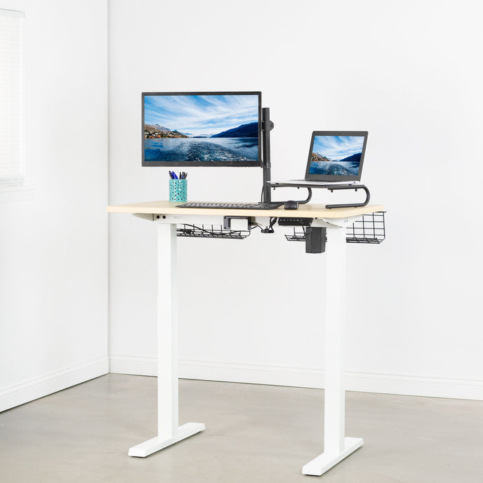 Standing Desk Preset Memory with White Base (43" x 24")