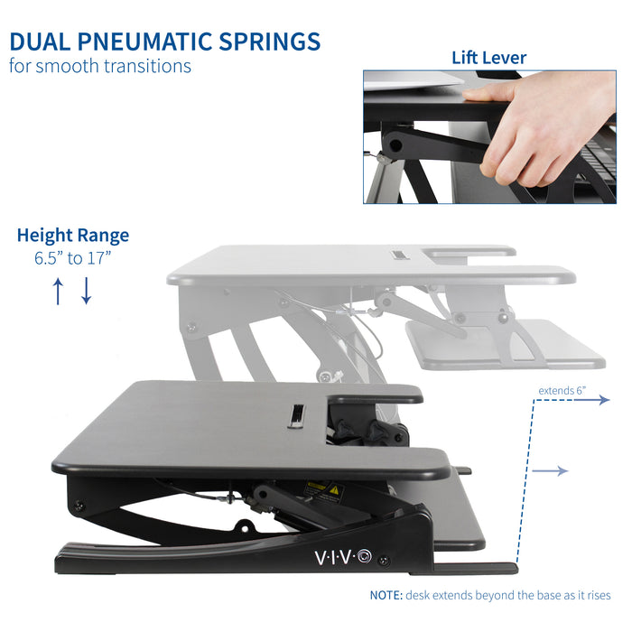 Desk Converter Monitor Riser with Adjustable Height (Dual)