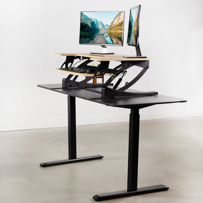 Desk Converter Monitor Riser with Adjustable Height (Dual)