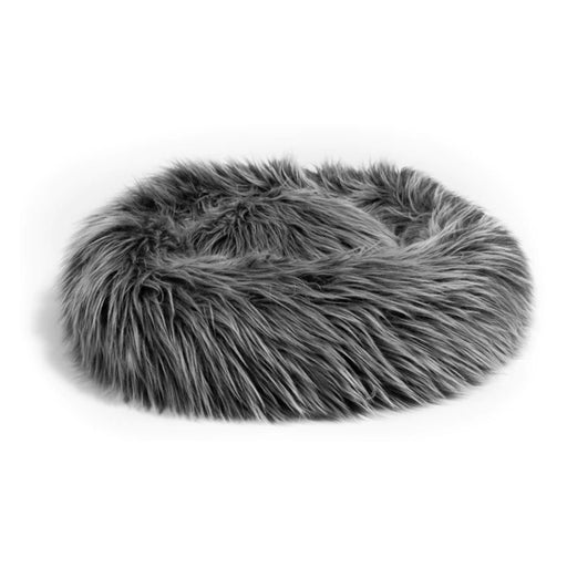 MauPets Fluffi grey long-haired pet bed front view