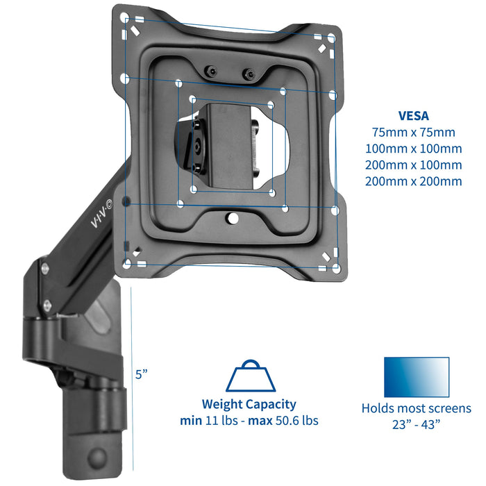 Aluminum Wall Mount for TVs (23" to 43")