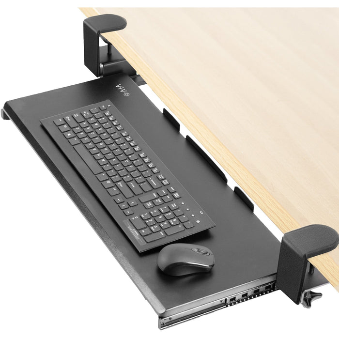 Computer Keyboard and Mouse Under Desk Mount Slider Tray