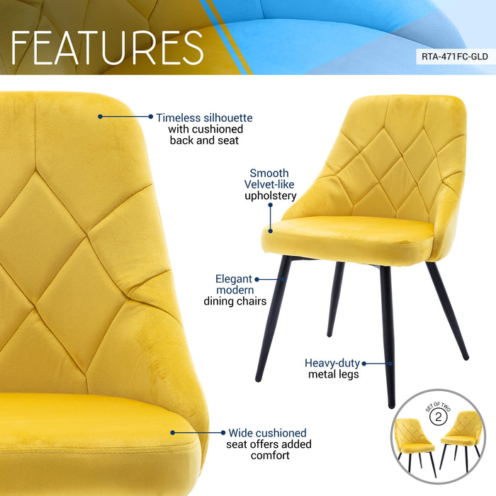 Modern Contemporary Tufted Velvet Chair (Set of 2)