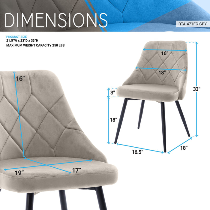 Modern Contemporary Tufted Velvet Chair (Set of 2)