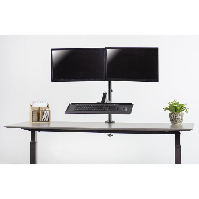 Dual Monitor Sit-Standing Desk Mount Workstation