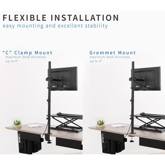 Single Monitor Extra Tall Desk Mount