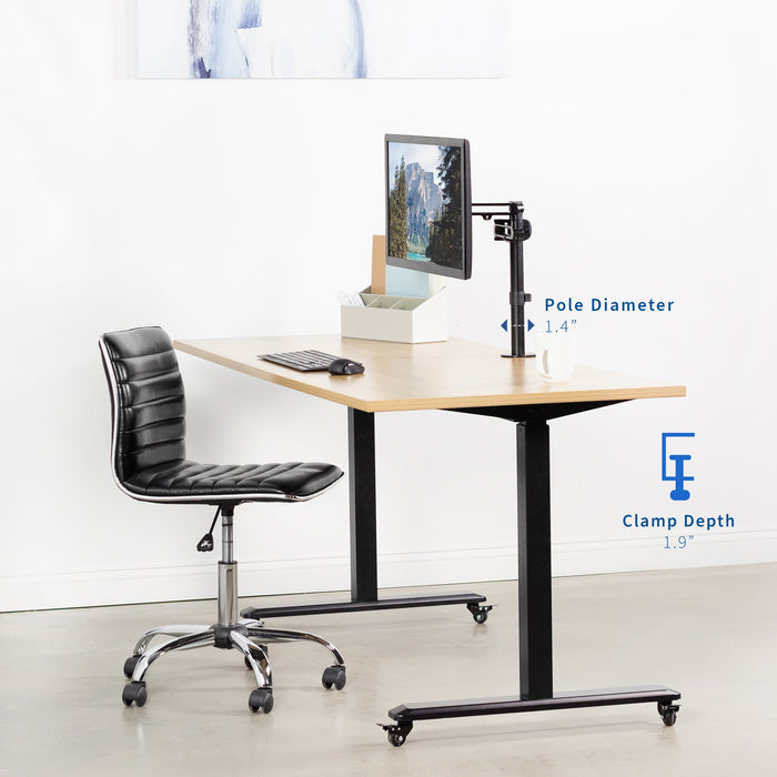 Single Monitor Desk Mount Stand with Articulating Arm Joint