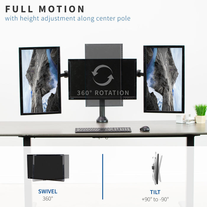 Triple Monitor Desk Mount (23" to 32")