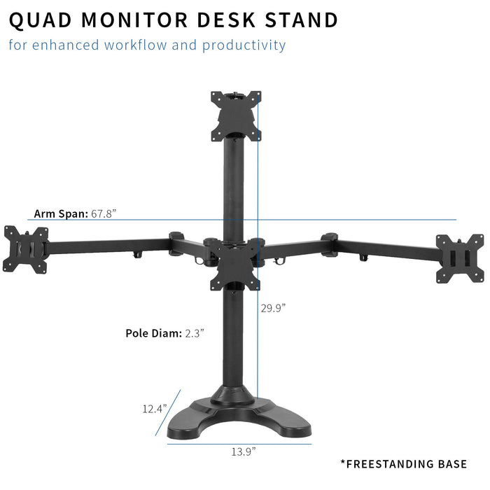 Quad Monitor Desk Stand (13" to 32")